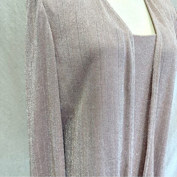 Alex Evenings formal metallic maxi sheath slinky dress & open jacket set size 12 - Picture 10 of 15